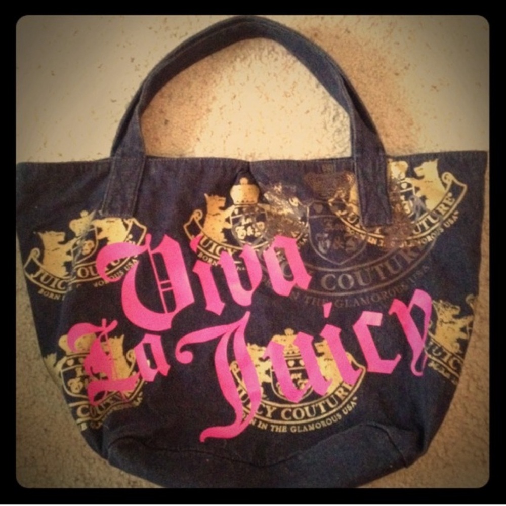 Authentic denim Juicy Couture large tote bag